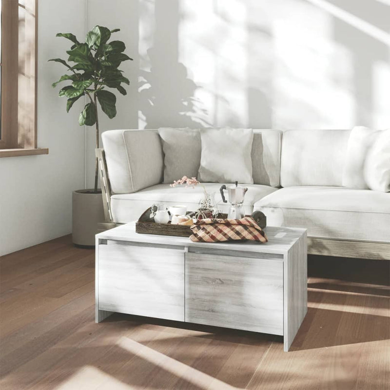 Salontafel 90x50x41,5 cm spaanplaat grijs sonoma eikenkleurig MeubelReus