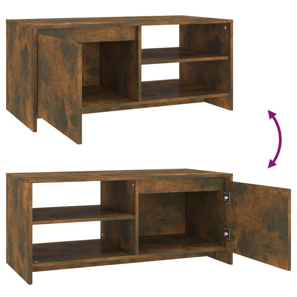 Salontafel 102x50x45 cm bewerkt hout gerookt eikenkleurig MeubelReus