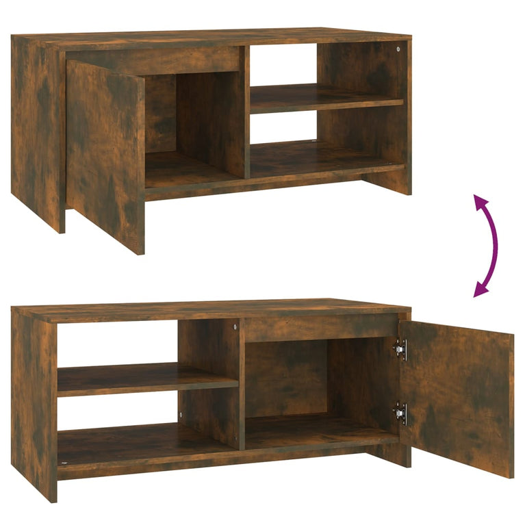 Salontafel 102x50x45 cm bewerkt hout gerookt eikenkleurig MeubelReus