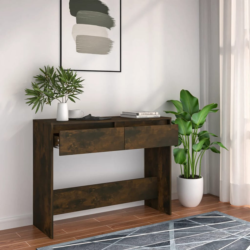 Wandtafel 100x35x76,5 cm spaanplaat gerookt eikenkleurig MeubelReus
