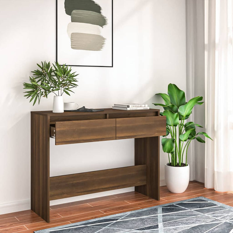 Wandtafel 100x35x76,5 spaanplaat bruineikenkleurig MeubelReus