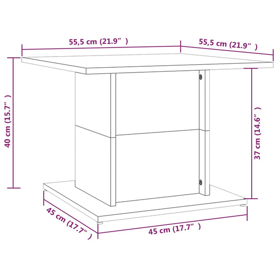Salontafel 55,5x55,5x40 cm spaanplaat gerookt eikenkleurig MeubelReus