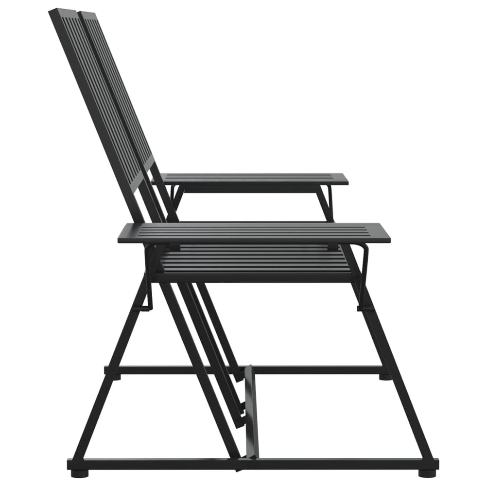 Tuinbank 2-zits 165 cm staal zwart MeubelReus