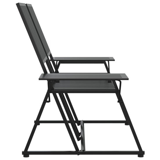 Tuinbank 2-zits 165 cm staal zwart MeubelReus