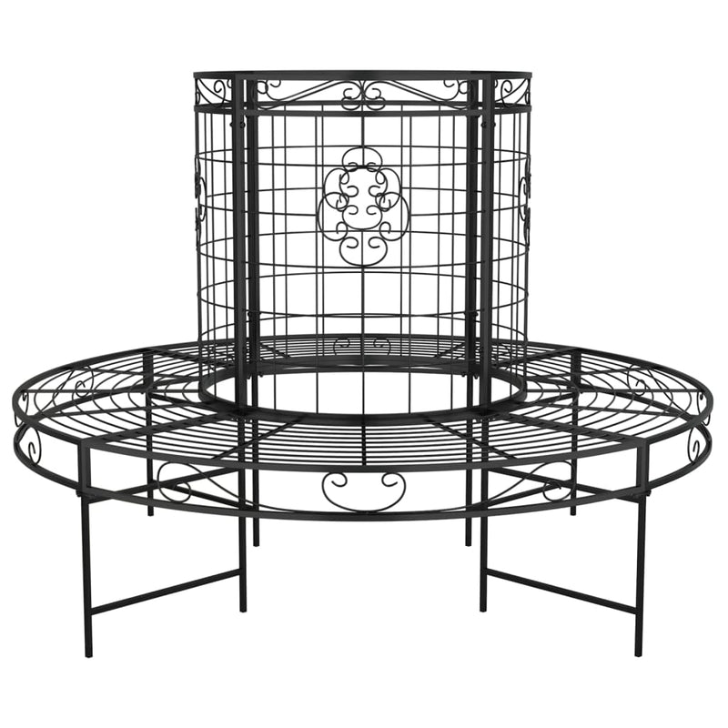 Boombank rond Ø137 cm staal zwart MeubelReus