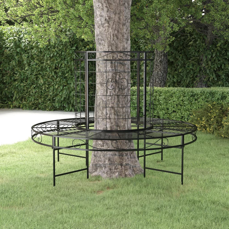 Boombank rond Ø137 cm staal zwart MeubelReus