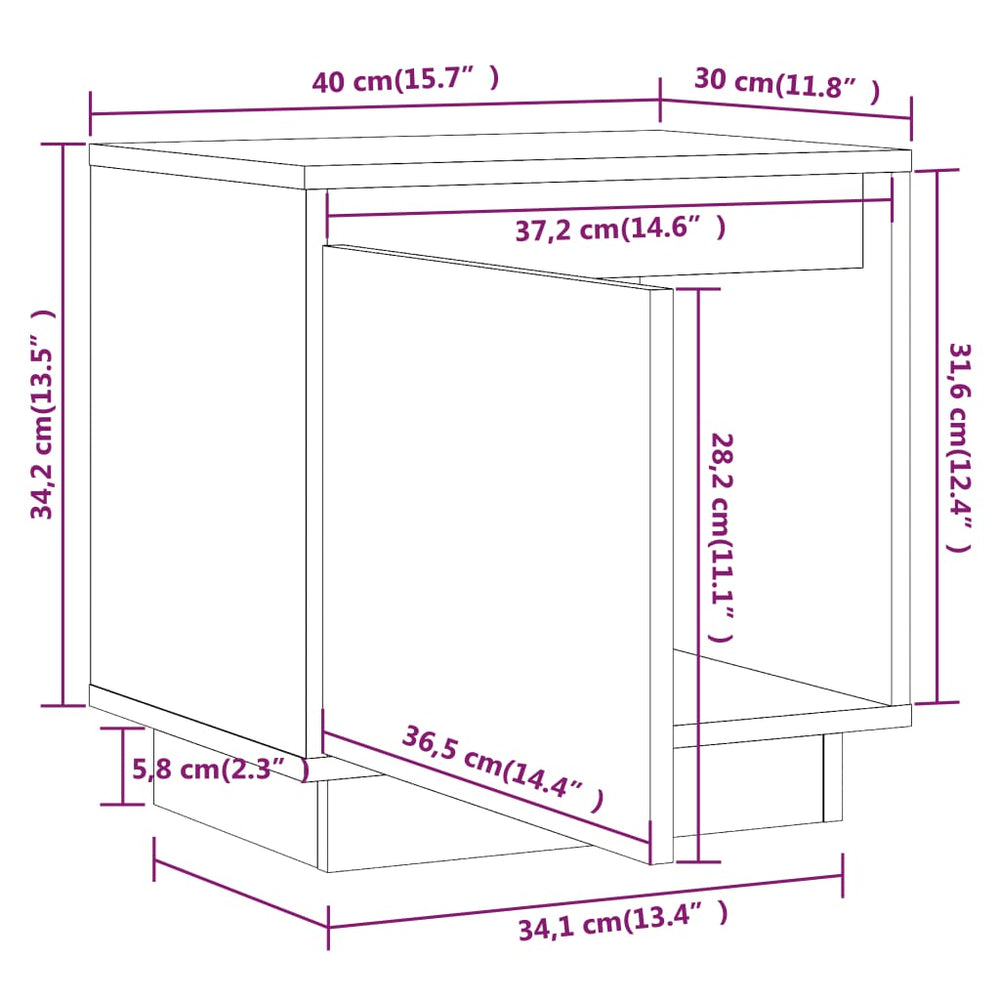 Nachtkastjes 2 st 40x30x40 cm massief grenenhout MeubelReus