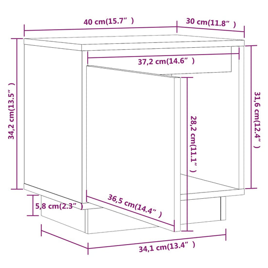 Nachtkastjes 2 st 40x30x40 cm massief grenenhout MeubelReus