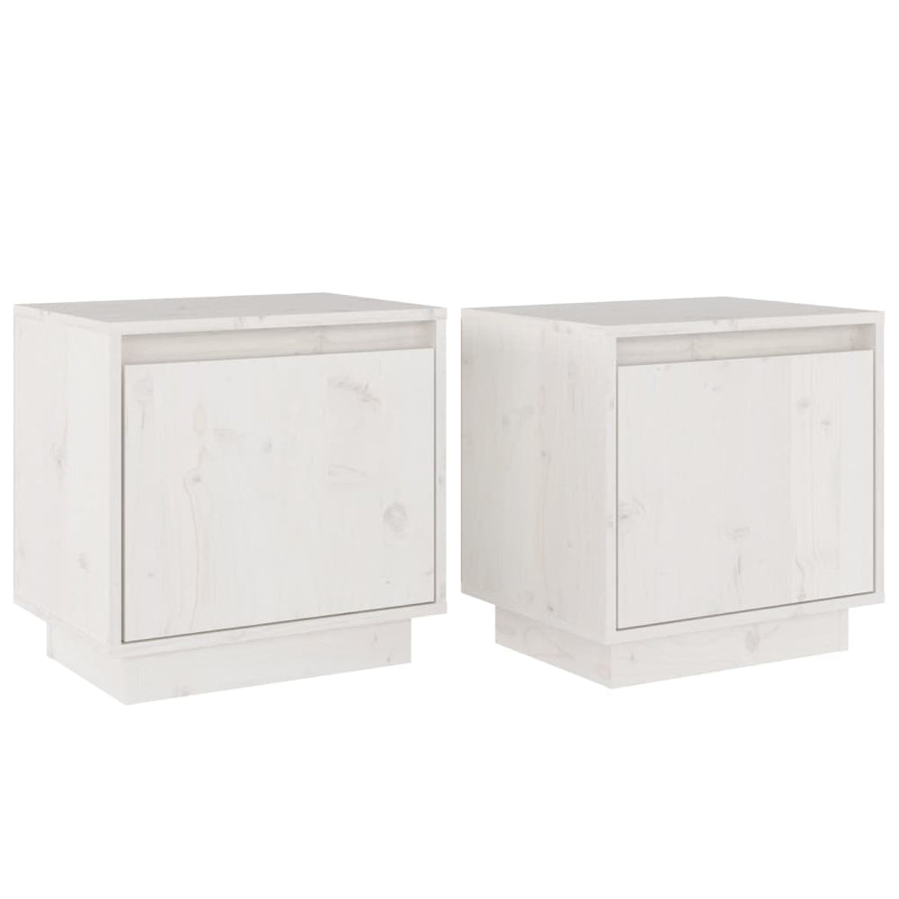Nachtkastjes 2 st 40x30x40 cm massief grenenhout wit MeubelReus