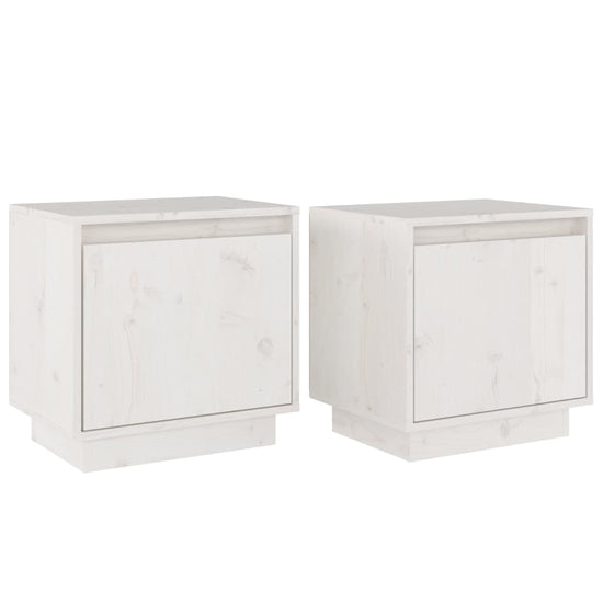 Nachtkastjes 2 st 40x30x40 cm massief grenenhout wit MeubelReus