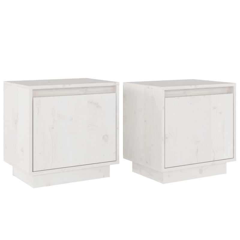 Nachtkastjes 2 st 40x30x40 cm massief grenenhout wit MeubelReus