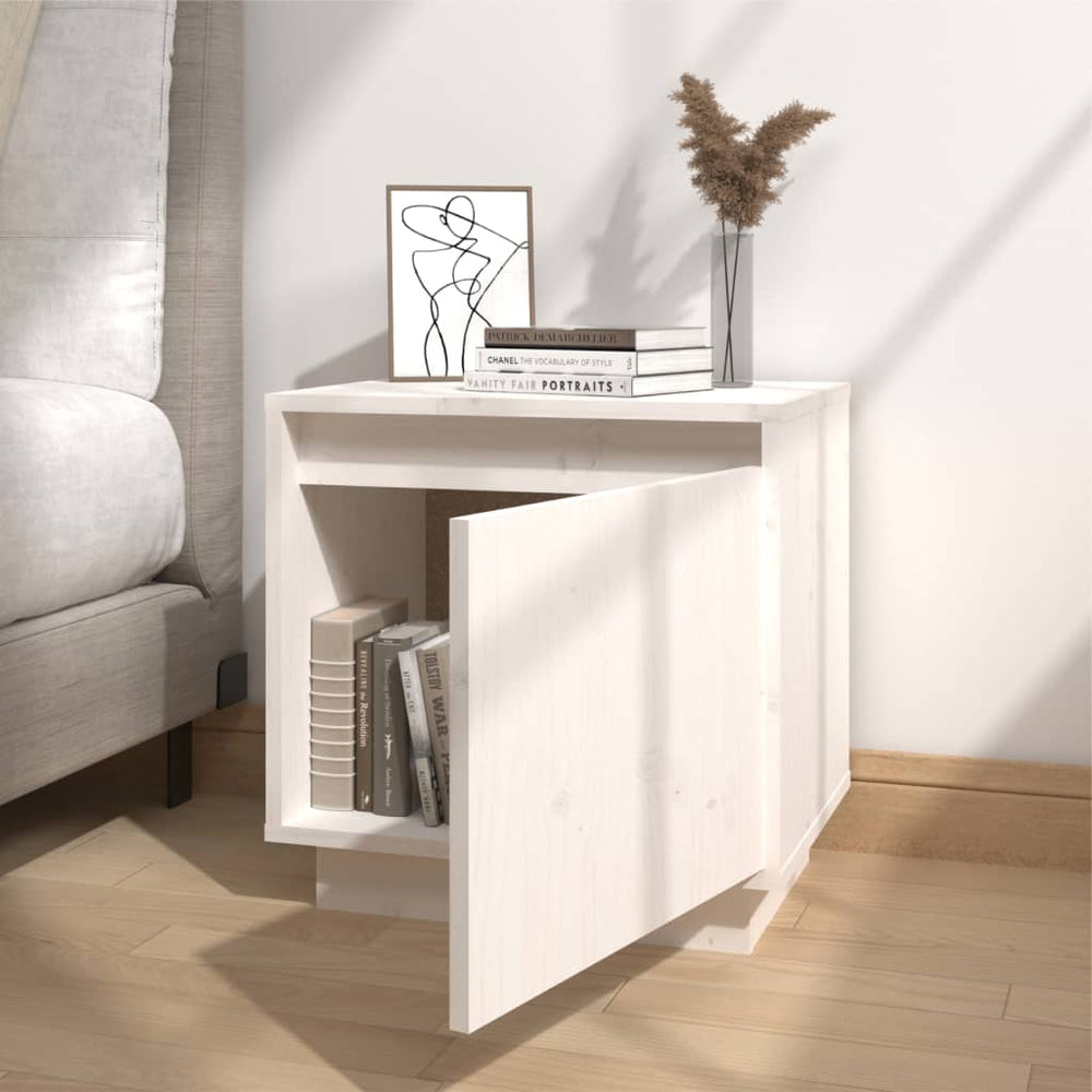 Nachtkastjes 2 st 40x30x40 cm massief grenenhout wit MeubelReus