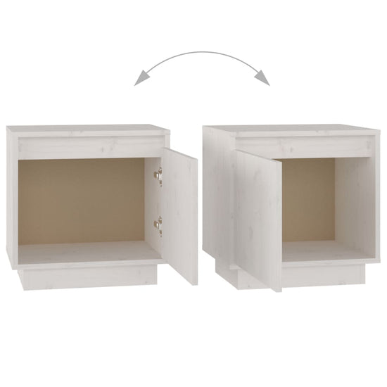 Nachtkastjes 2 st 40x30x40 cm massief grenenhout wit MeubelReus