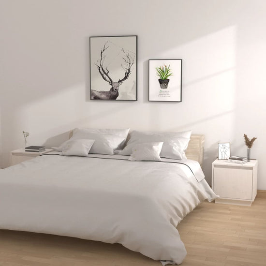 Nachtkastjes 2 st 40x30x40 cm massief grenenhout wit MeubelReus