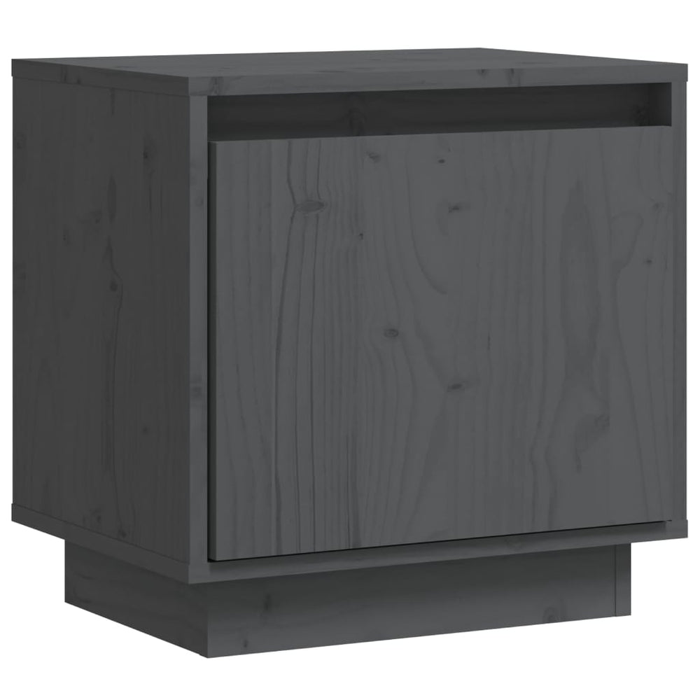 Nachtkastje 40x30x40 cm massief grenenhout grijs MeubelReus