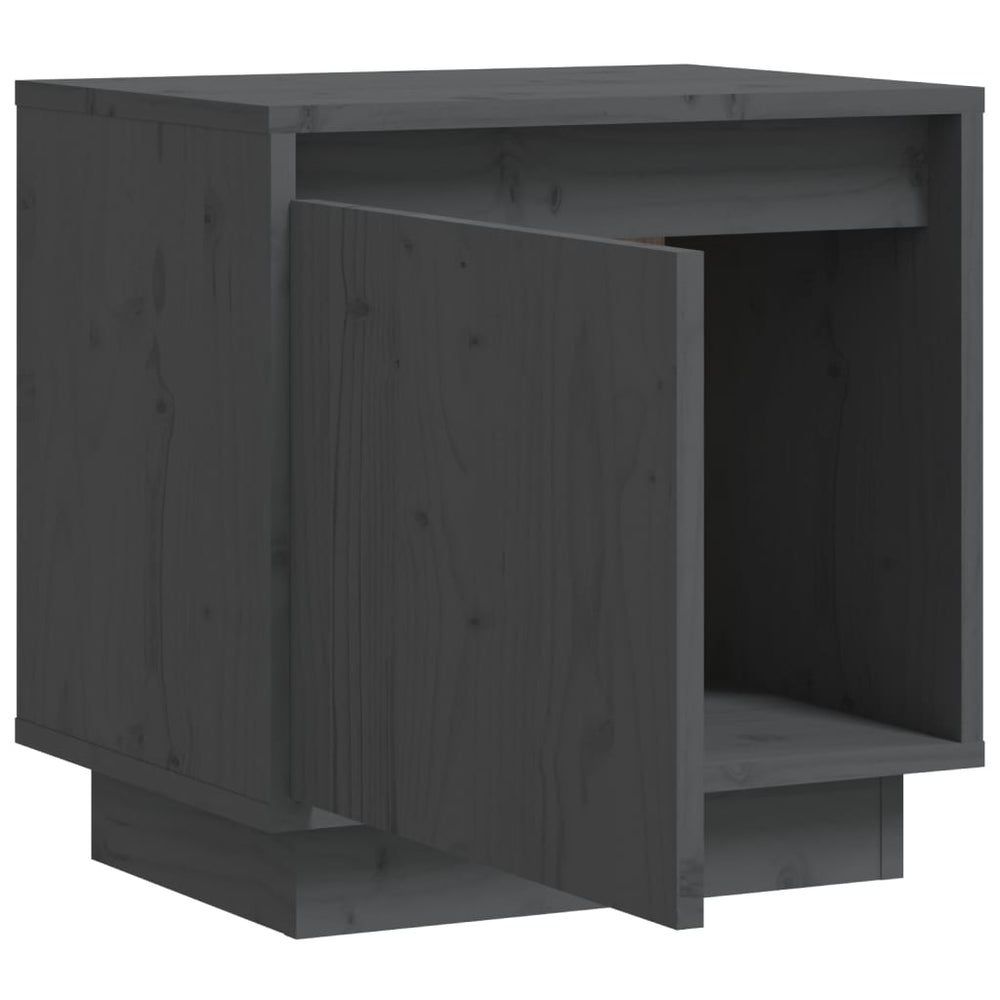 Nachtkastje 40x30x40 cm massief grenenhout grijs MeubelReus