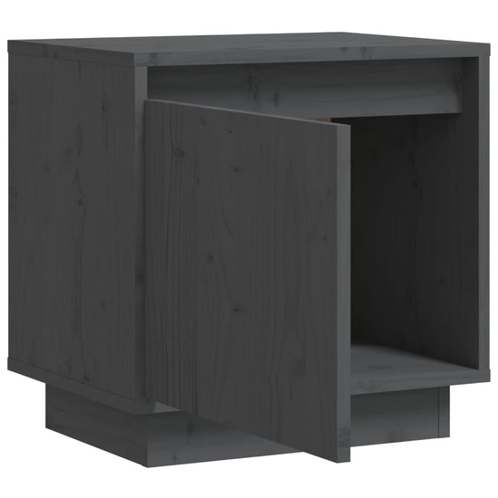 Nachtkastje 40x30x40 cm massief grenenhout grijs MeubelReus