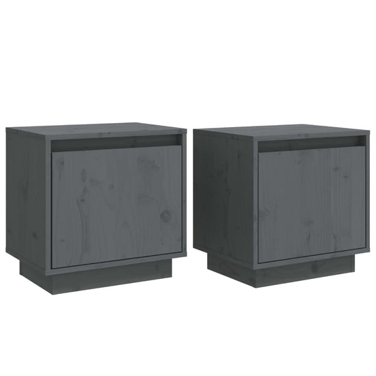 Nachtkastjes 2 st 40x30x40 cm massief grenenhout grijs MeubelReus