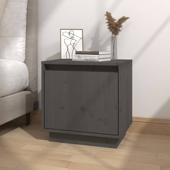 Nachtkastjes 2 st 40x30x40 cm massief grenenhout grijs MeubelReus