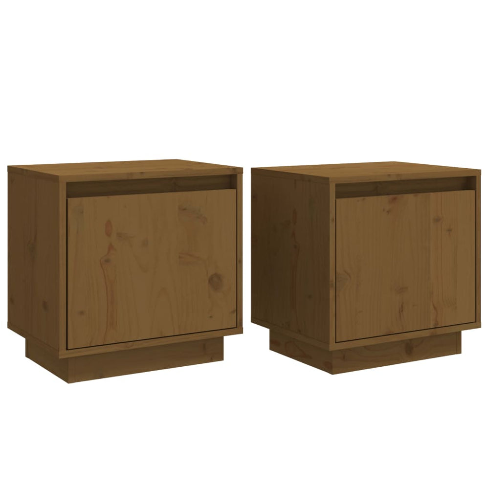 Nachtkastjes 2 st 40x30x40 cm massief grenenhout honingbruin MeubelReus