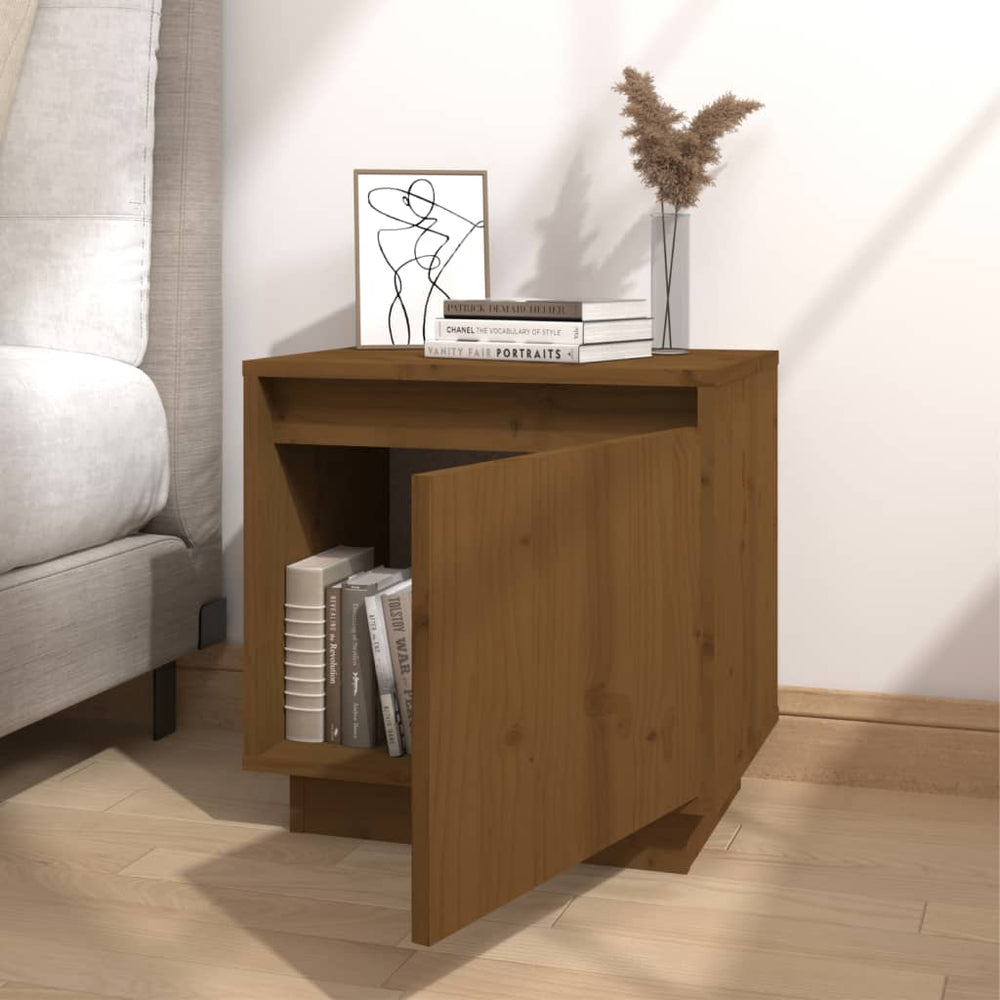 Nachtkastjes 2 st 40x30x40 cm massief grenenhout honingbruin MeubelReus