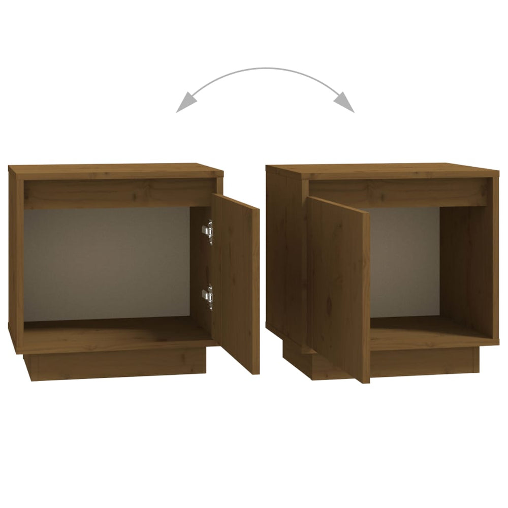 Nachtkastjes 2 st 40x30x40 cm massief grenenhout honingbruin MeubelReus