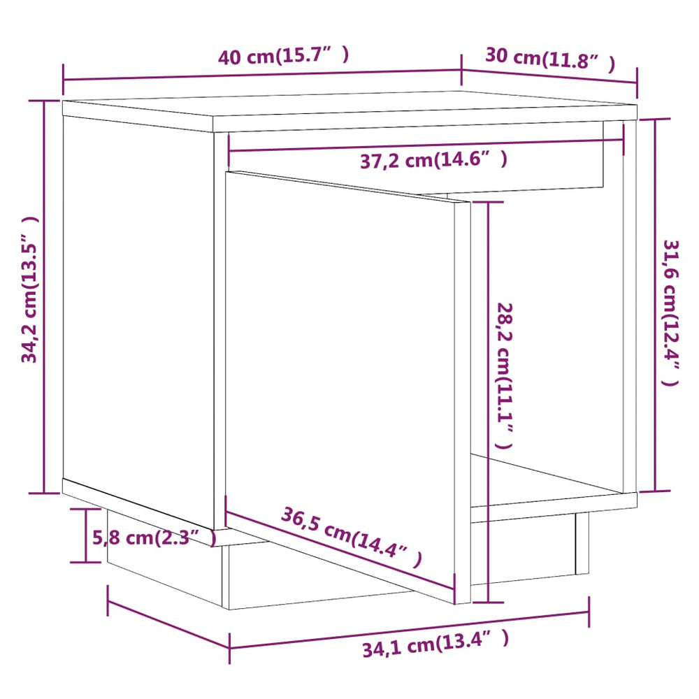 Nachtkastjes 2 st 40x30x40 cm massief grenenhout honingbruin MeubelReus