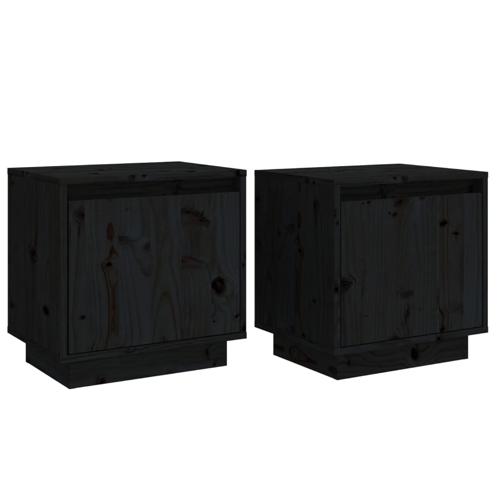 Nachtkastjes 2 st 40x30x40 cm massief grenenhout zwart MeubelReus