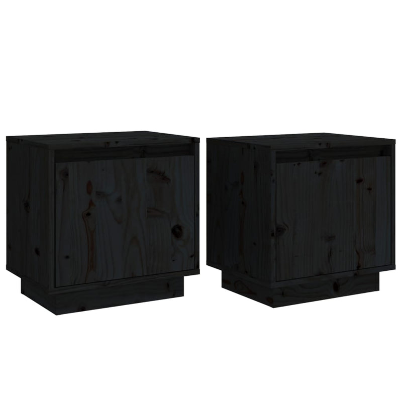 Nachtkastjes 2 st 40x30x40 cm massief grenenhout zwart MeubelReus