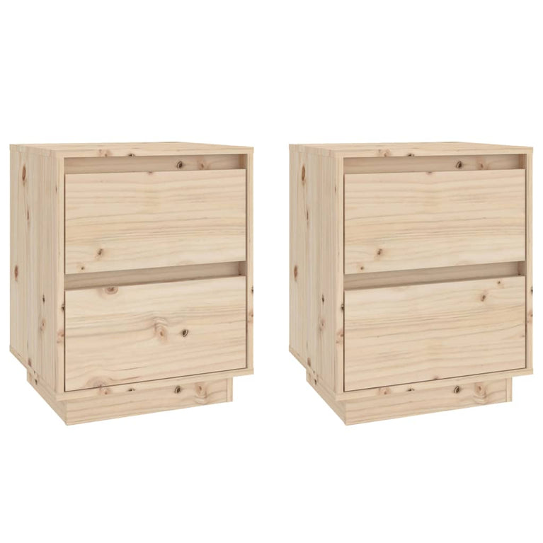 Nachtkastjes 2 st 40x35x50 cm massief grenenhout MeubelReus