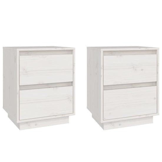 Nachtkastjes 2 st 40x35x50 cm massief grenenhout wit MeubelReus