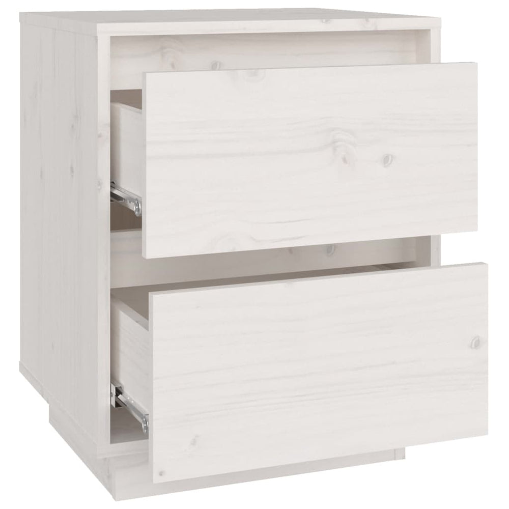Nachtkastjes 2 st 40x35x50 cm massief grenenhout wit MeubelReus