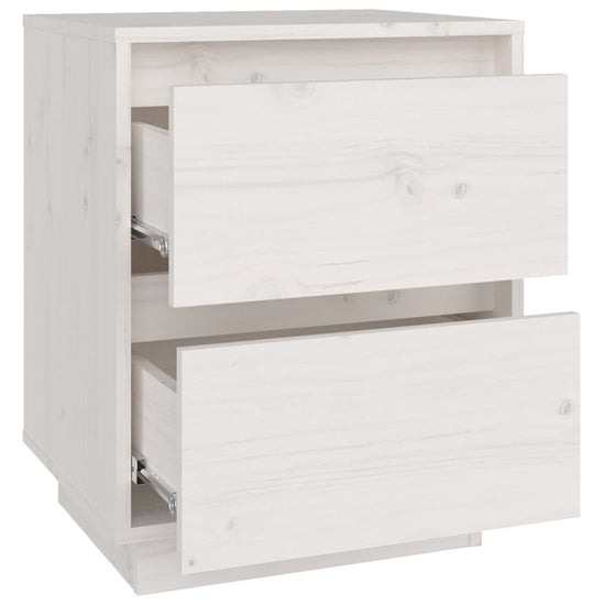 Nachtkastjes 2 st 40x35x50 cm massief grenenhout wit MeubelReus