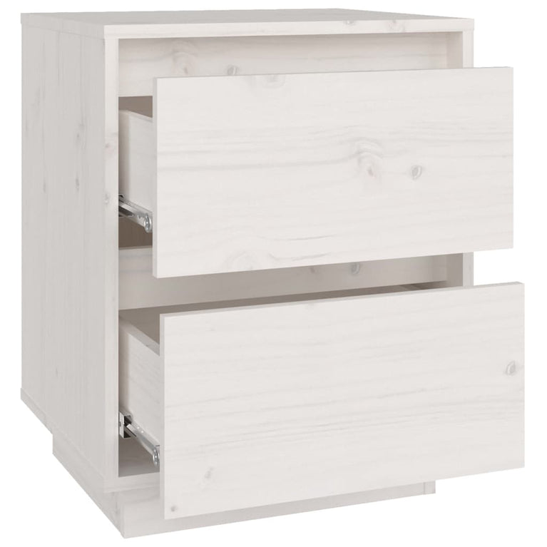 Nachtkastjes 2 st 40x35x50 cm massief grenenhout wit MeubelReus