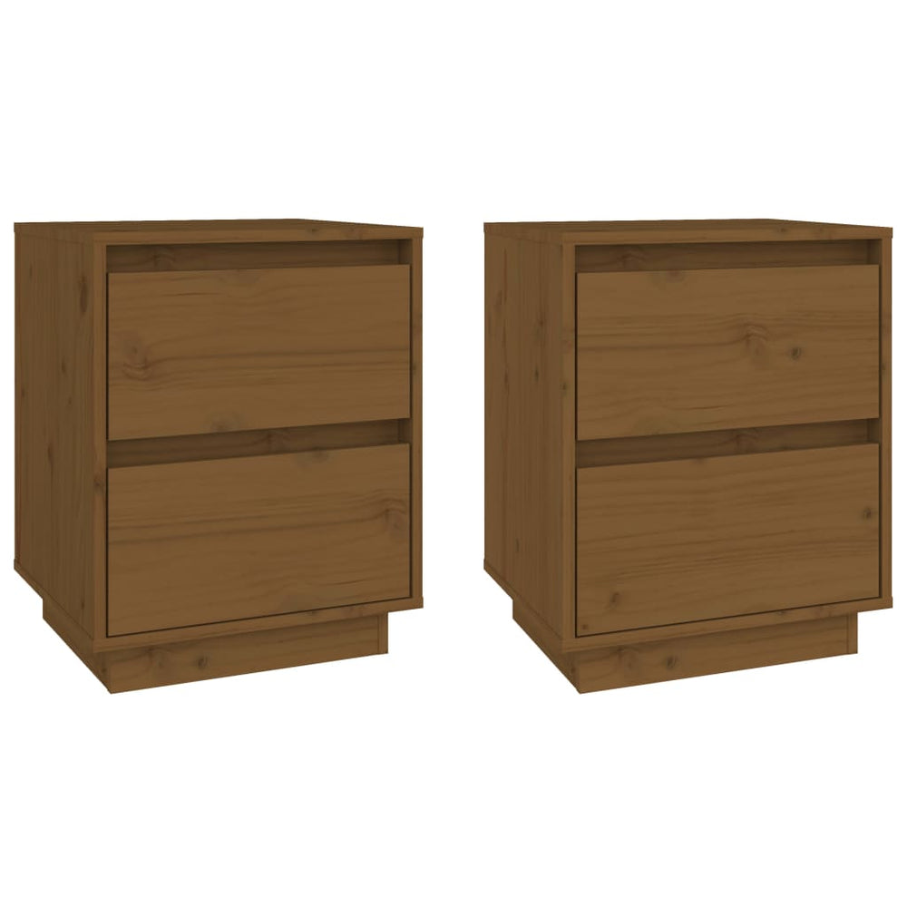 Nachtkastjes 2 st 40x35x50 cm massief grenenhout honingbruin MeubelReus