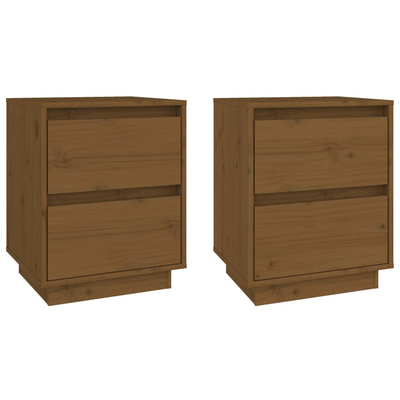 Nachtkastjes 2 st 40x35x50 cm massief grenenhout honingbruin MeubelReus