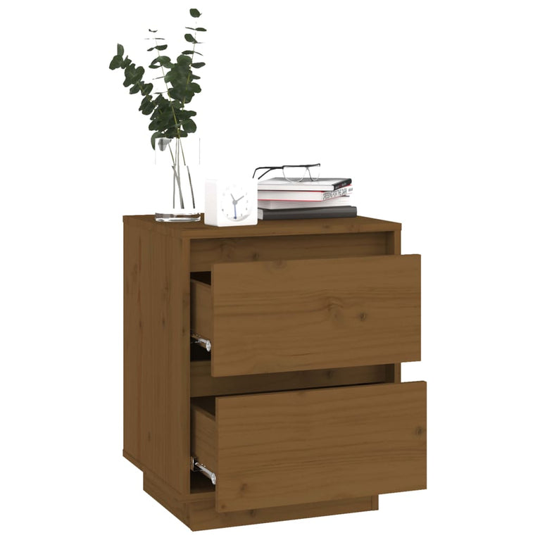 Nachtkastjes 2 st 40x35x50 cm massief grenenhout honingbruin MeubelReus