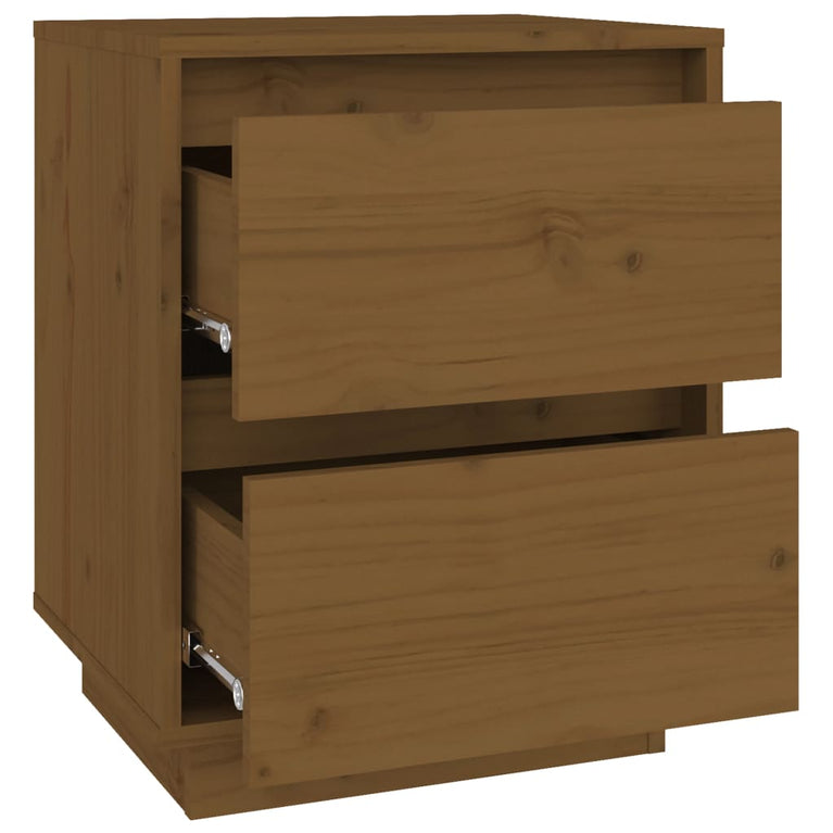 Nachtkastjes 2 st 40x35x50 cm massief grenenhout honingbruin MeubelReus