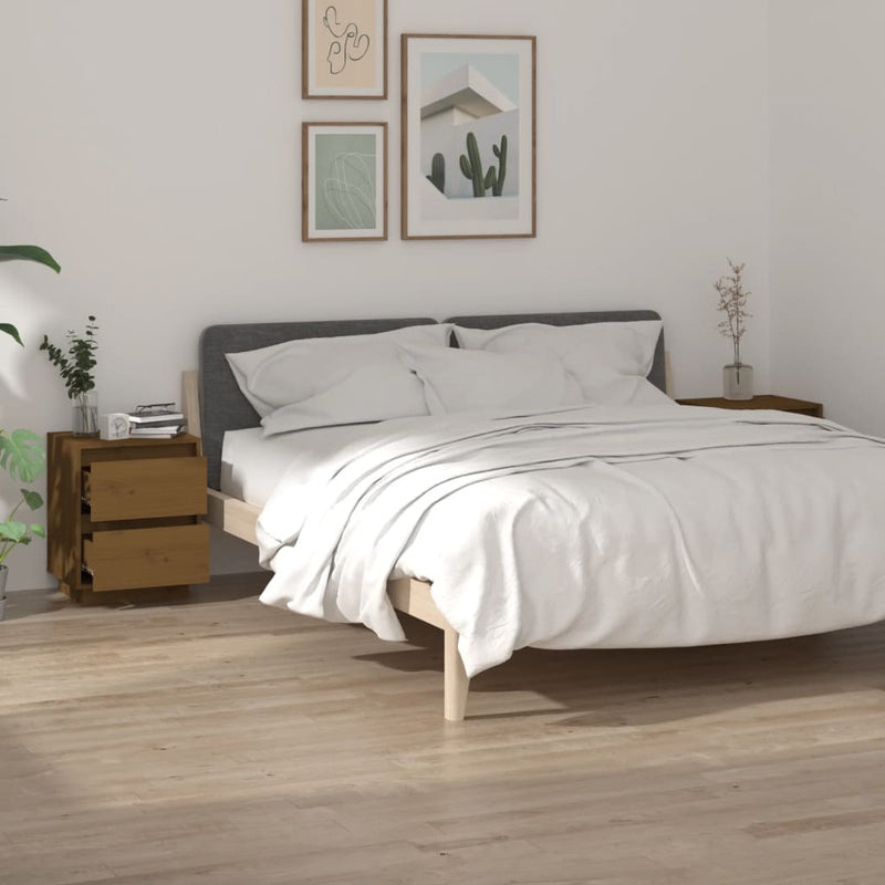 Nachtkastjes 2 st 40x35x50 cm massief grenenhout honingbruin MeubelReus