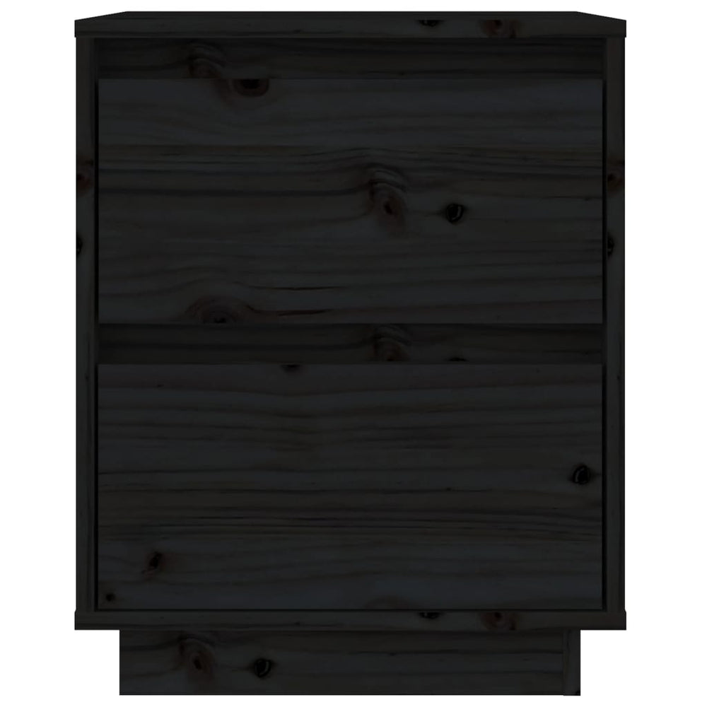 Nachtkastjes 2 st 40x35x50 cm massief grenenhout zwart MeubelReus