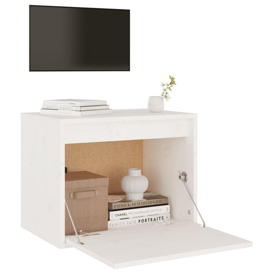 Wandkast 45x30x35 cm massief grenenhout wit MeubelReus