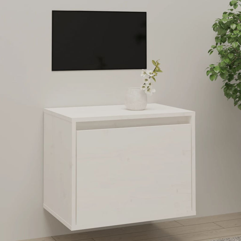 Wandkast 45x30x35 cm massief grenenhout wit MeubelReus