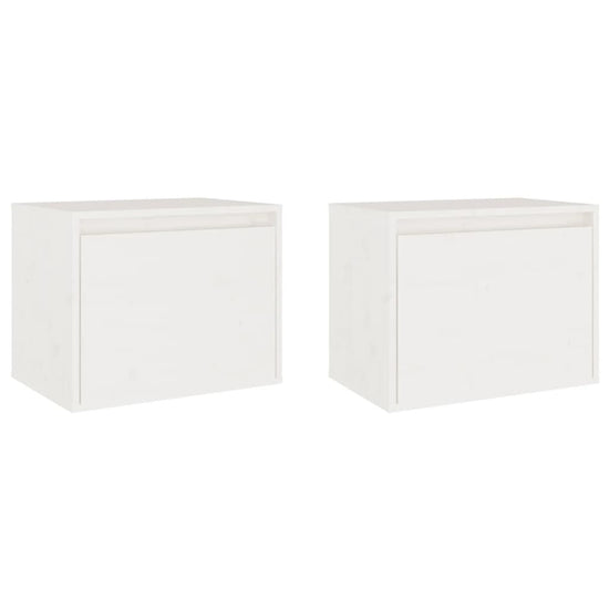 Wandkasten 2 st 45x30x35 cm massief grenenhout wit MeubelReus