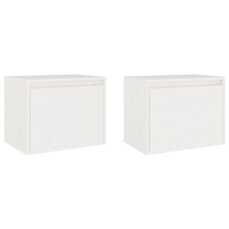 Wandkasten 2 st 45x30x35 cm massief grenenhout wit MeubelReus