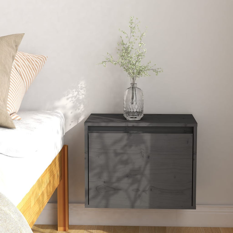 Wandkast 45x30x35 cm massief grenenhout grijs MeubelReus
