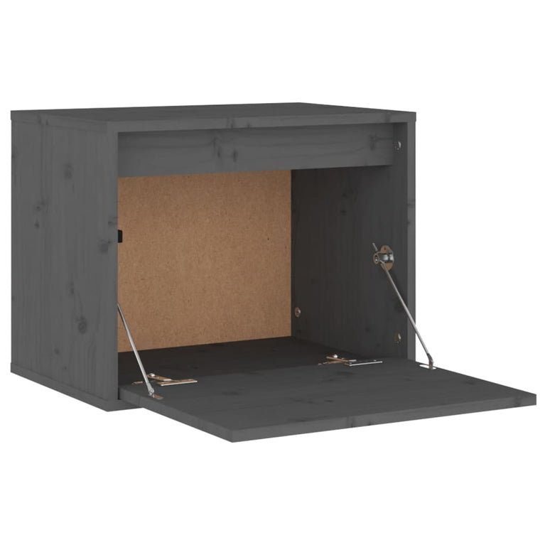 Wandkast 45x30x35 cm massief grenenhout grijs MeubelReus