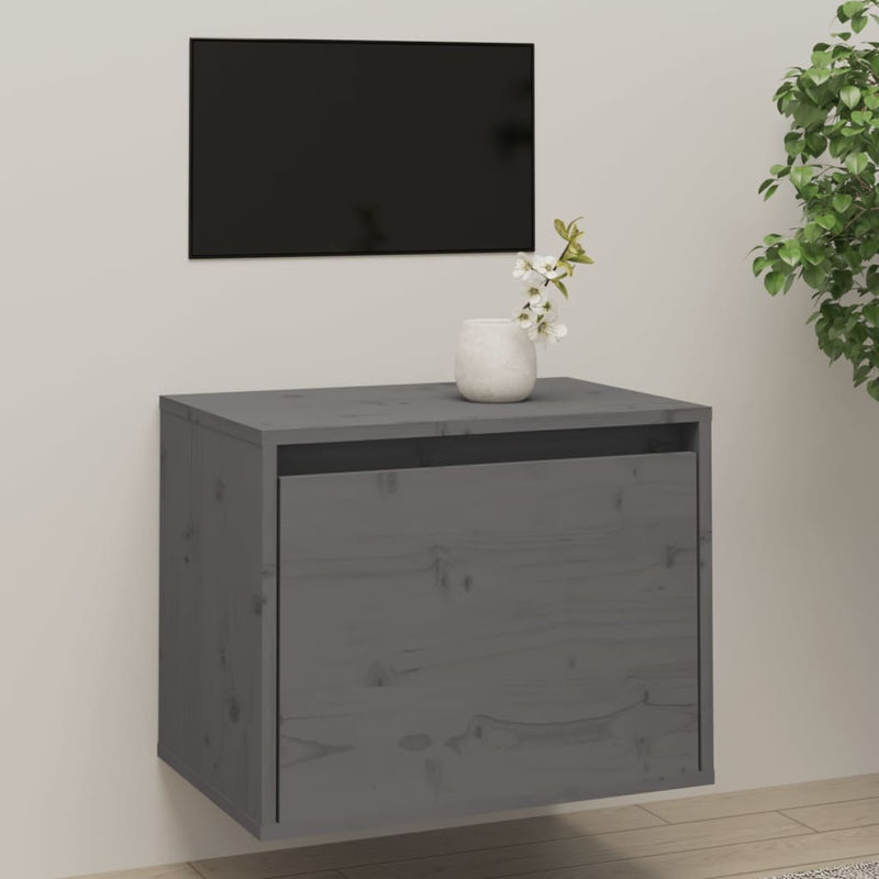 Wandkast 45x30x35 cm massief grenenhout grijs MeubelReus