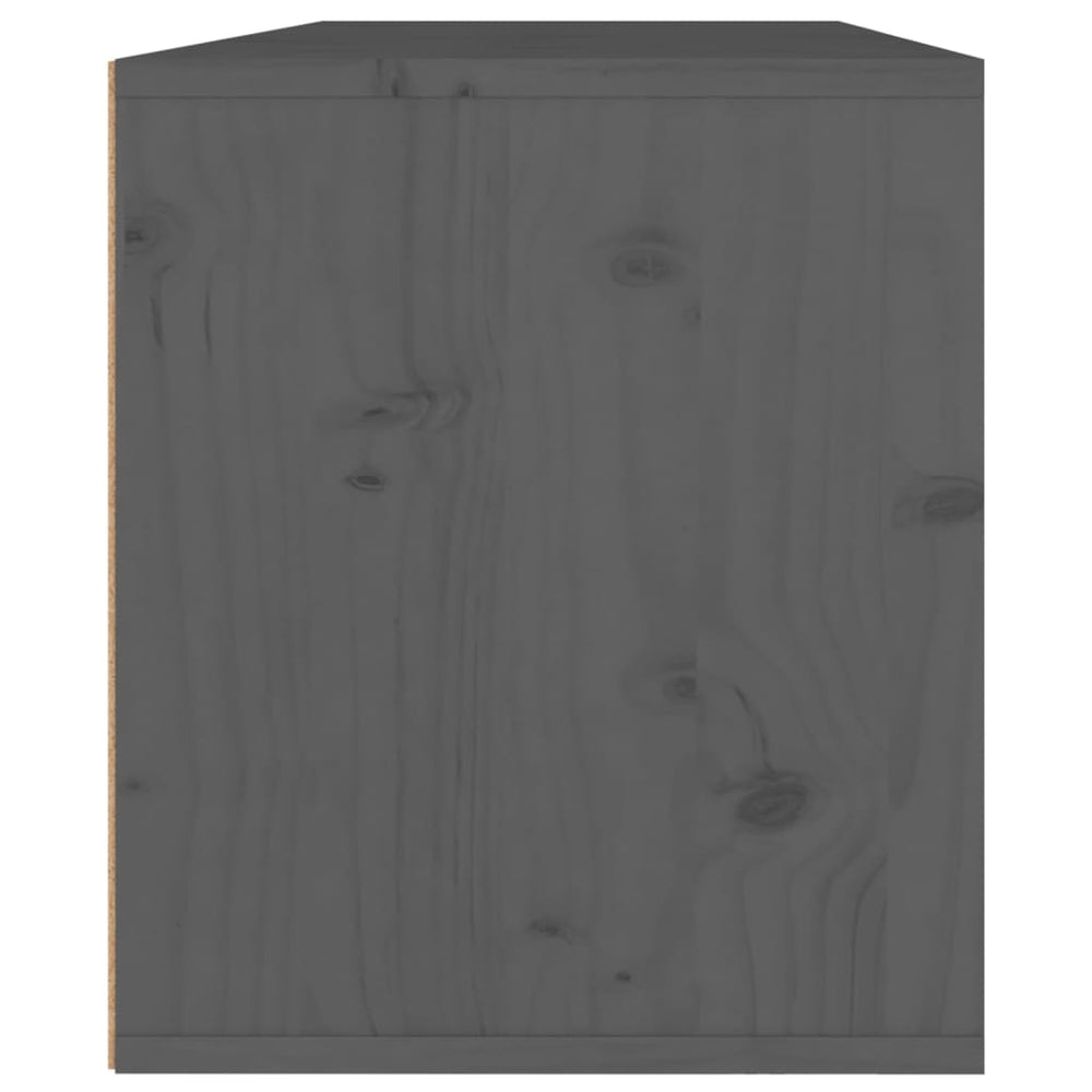 Wandkasten 2 st 45x30x35 cm massief grenenhout grijs MeubelReus