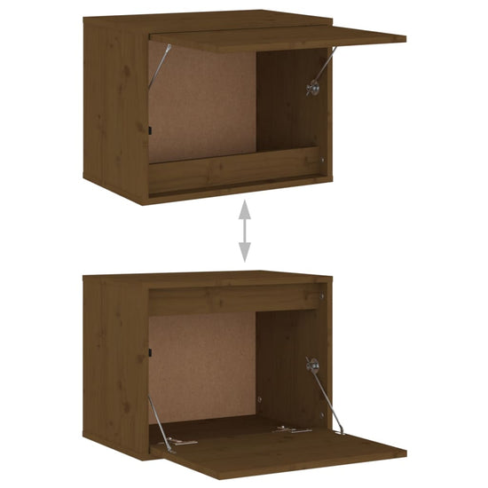 Wandkast 45x30x35 cm massief grenenhout honingbruin MeubelReus