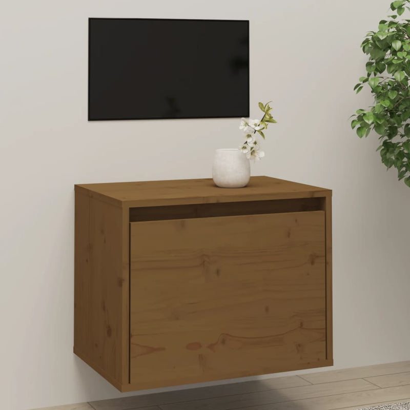 Wandkast 45x30x35 cm massief grenenhout honingbruin MeubelReus